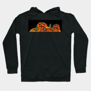 Night Time Spooky Pumpkins at Halloween Hoodie